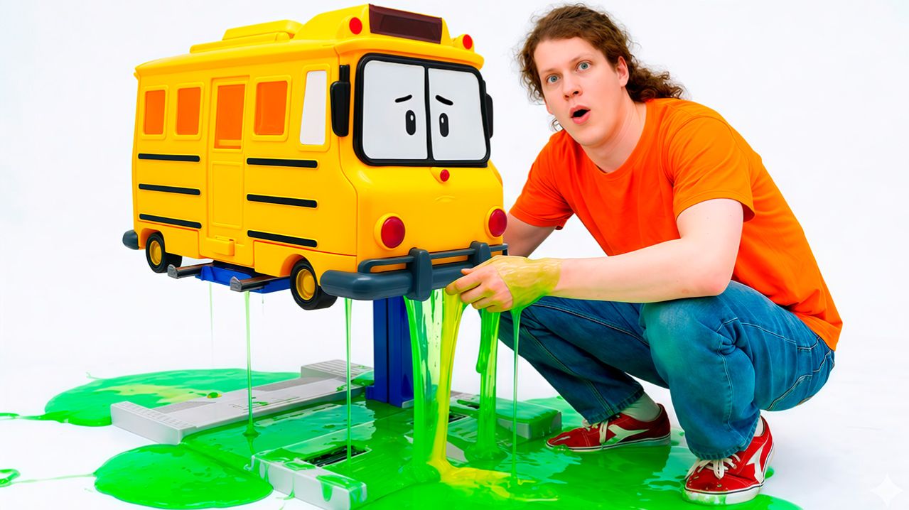 Сломавшийся автобус игрушек! Веселая школа ремонта 🔧🚌