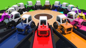 Обучающие видеоролики для детей - Учимся с помощью Тракторов, раскрашиваем 3D-трассы