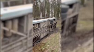 Автобус перевернулся в Подмосковье: кадры с места ДТП.