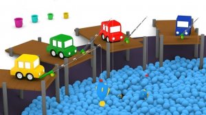 4 машинки на рыбалке 🎣 Мультик для детей про машинки