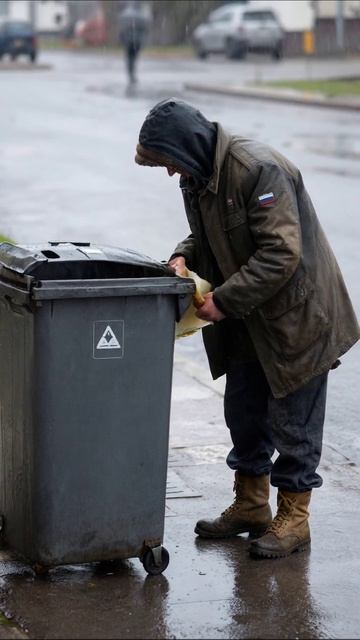 В поисках еды в мусоре: безнадёжная реальность #бездомные #страдания #потеря