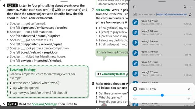 Olutions Pre-Intermediate Student's Book Unit 1g P. 16 Audio 1.14