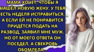 Мама хочет, чтобы я нашёл новую жену  У тебя есть неделя исправиться!