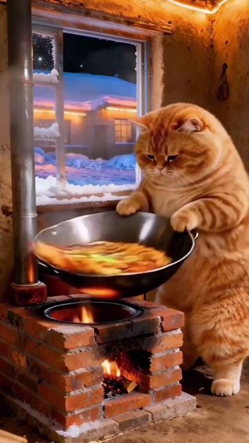 Рыба готова, лучший кусочек жене Муре.