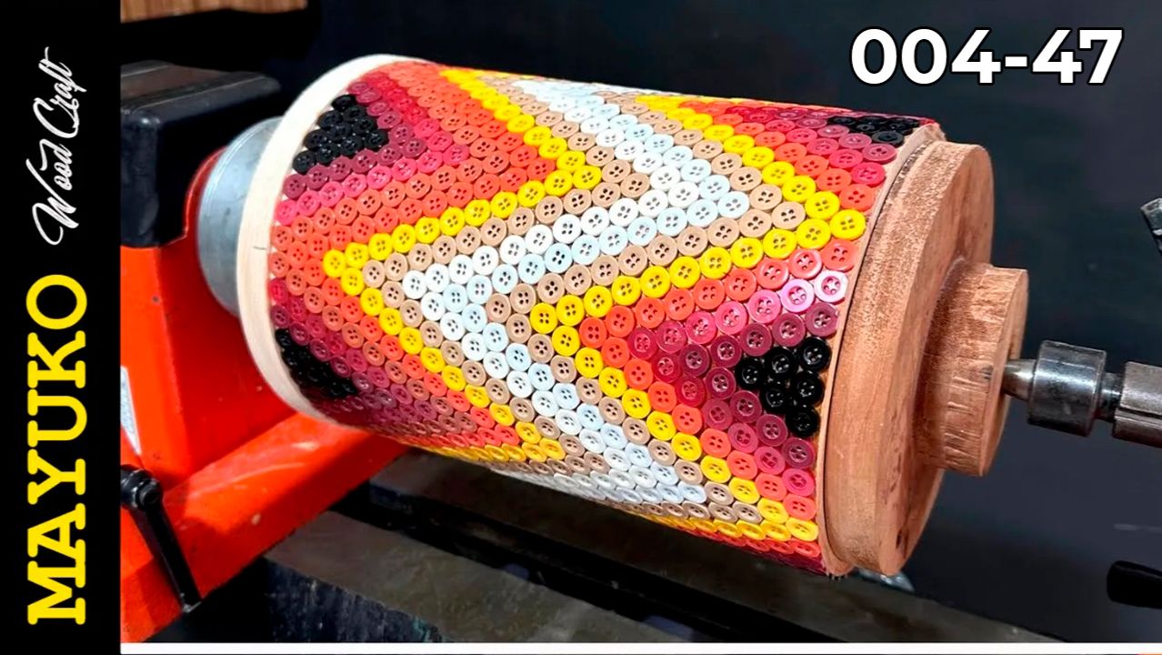 Сегментная Баночка из 1200 пуговиц Токарка по дереву Сегментное точение по дереву Мастер классы