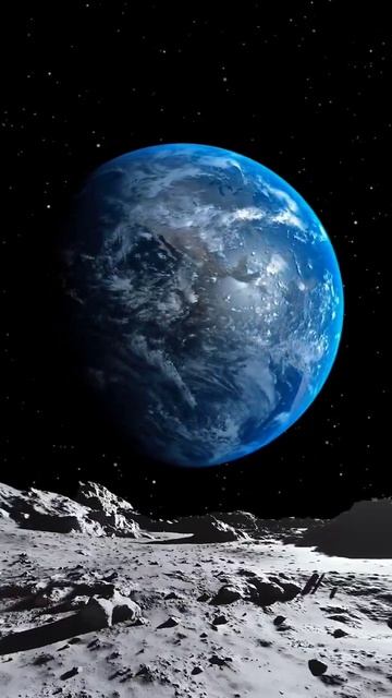 Вид на Землю с поверхности Луны