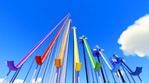 Водные горки длиной 5 и 250 метров в игре "Planet Coaster"