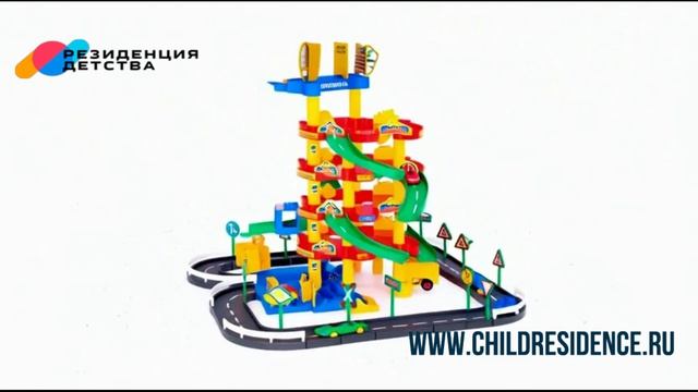 Паркинг 5-уровневый с дорогой и автомобилями 38104