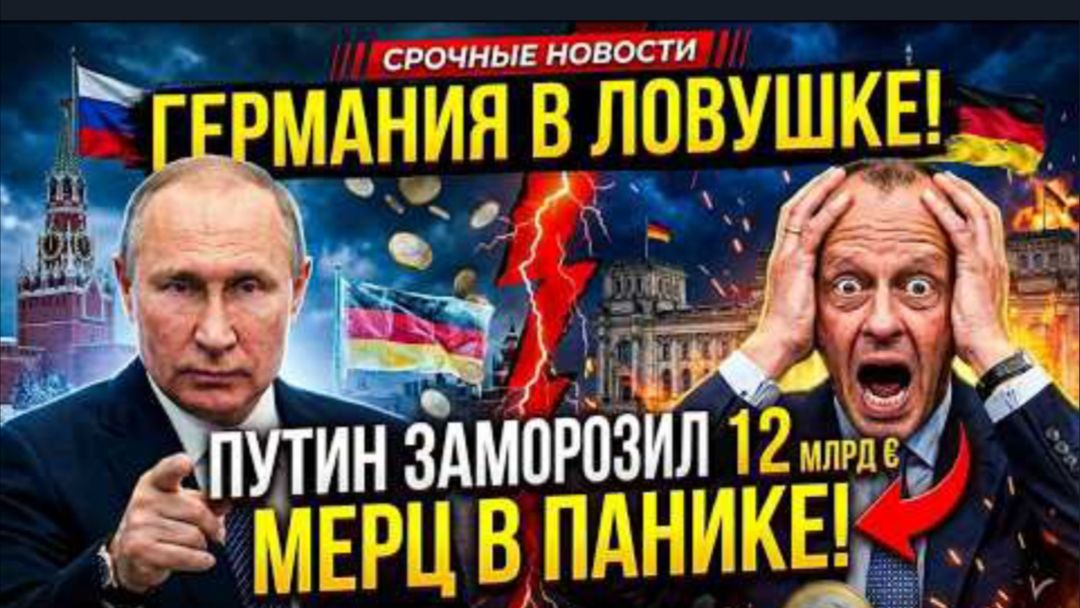 ГЕРМАНИЯ В ЛОВУШКЕ! Путин заморозил €12 млрд активов — Мерц в панике