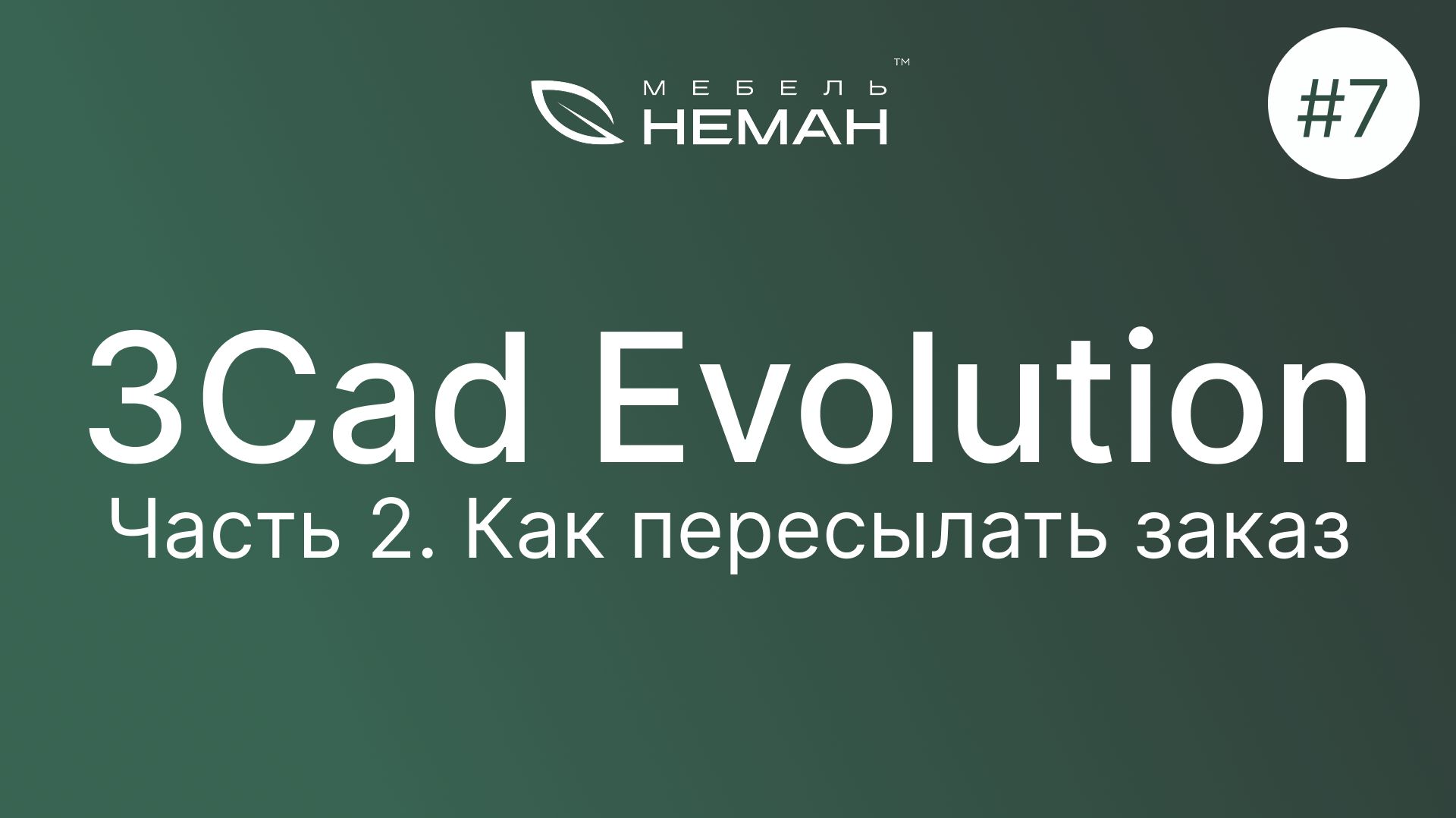 Мебель-Неман уроки 3Cad Evolution. Урок №7. Часть 2. Как пересылать заказ