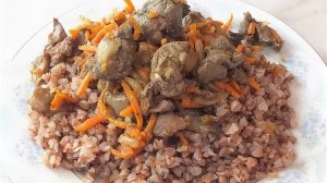 Гречка с куриной печенью в мультиварке. Ужин без хлопот.