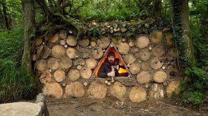 Строительство укрытия в овраге из пней. Бушкрафт