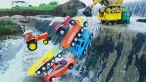 2 - Игрушки_гонки с трамплина на машинах и тракторах_ самосвал_Гонки_Трактор_Эксковатор