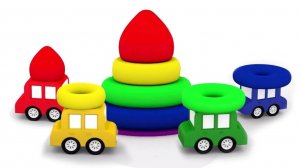 Машинки для детей 🚗 Собираем цветную пирамидку | Учим цвета