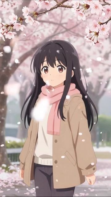Весеннее вдохновение: прогулка под цветущими сакурами #аниме #красота #весна