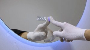 Зеркало с LED-подсветкой сенсорное, с часами, круглое, d=60 см (арт. 6069-Zm3)