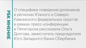 Специфика поведения должников в регионах ЮФО и СКФО || РБК Мнение