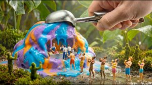 Мини-мир против ложки. Классный АСМР с помощью ИИ. Детские мультики смотреть