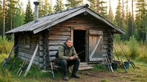 Охота и Рыбалка Строим ИЗБУ Жизнь ОТШЕЛЬНИКА в ДЕВСТВЕННОЙ ТАЙГЕ  Изба Тайга Сибирь 25 Сухопит 12июл