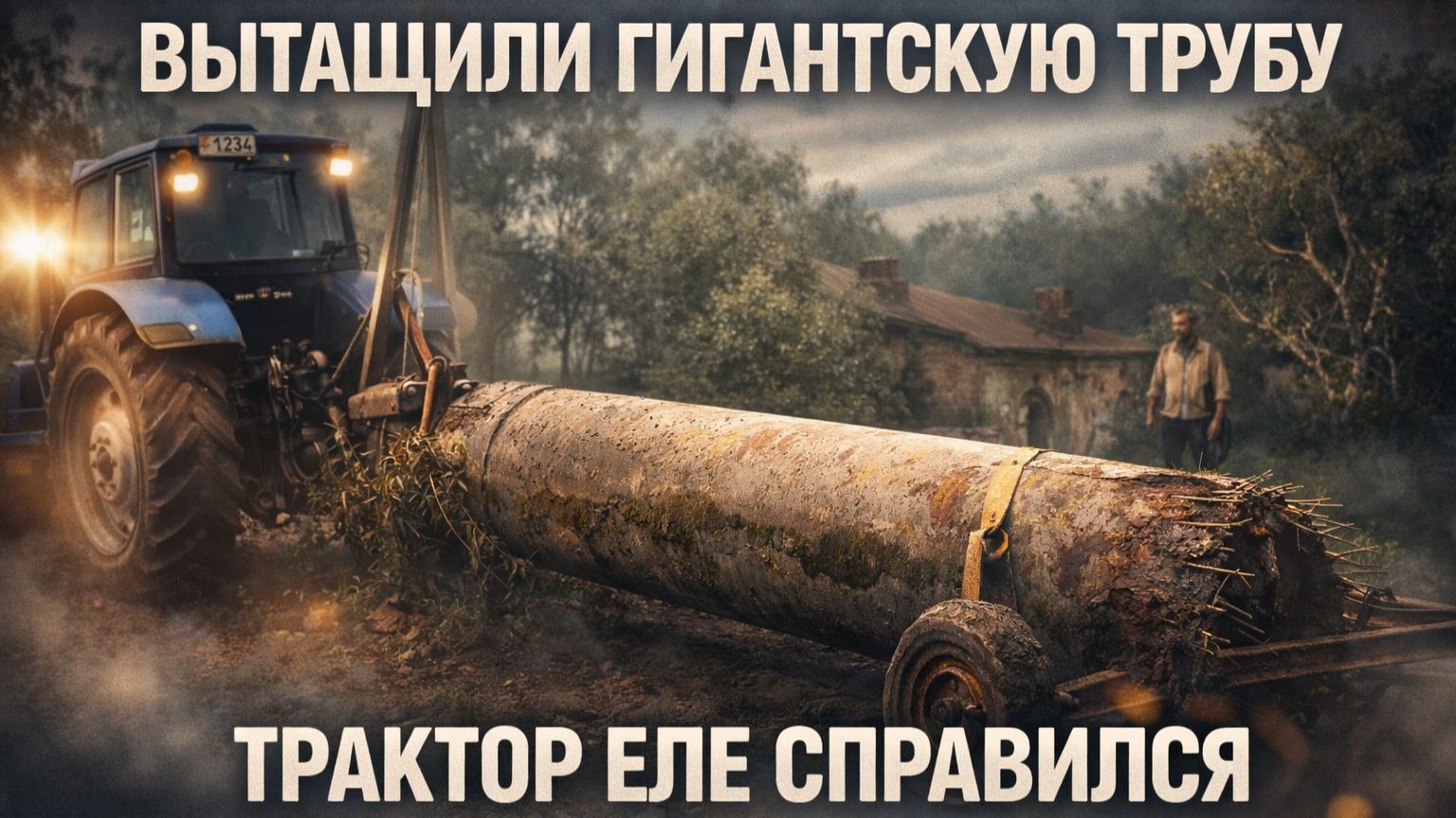 ВЫТАСКИВАЕМ ГИГАНТСКУЮ ТРУБУ ТРАКТОРОМ — ТЕХНИКА НА ПРЕДЕЛЕ