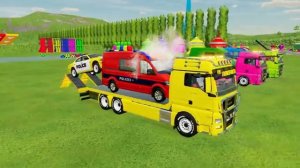 ПЕРЕВОЗКА ВСЕХ ПОЛИЦЕЙСКИХ МАШИН и МАШИН СКОРОЙ ПОМОЩИ НА ПОЛИЦЕЙСКИХ ГРУЗОВИКАХ MERCEDES! FS22