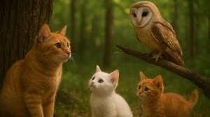 Котёнок потерялся в джунглях | Сова помогает маме-кошке вернуть котёнка
