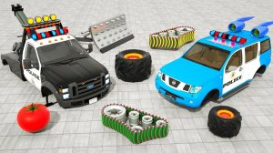 Изучите цвета, собрав полицейский эвакуатор и полицейский внедорожник - Мультики для детей