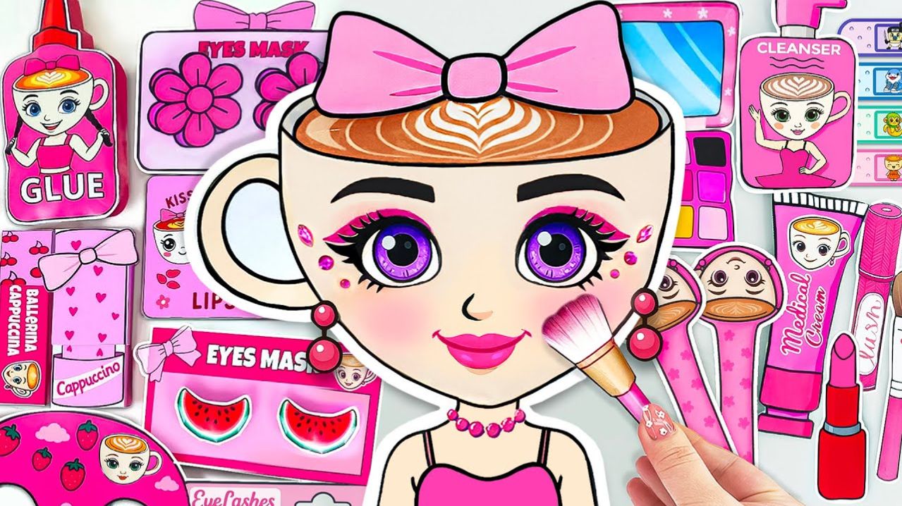 🌸Бумажный DIY🌸 ИТАЛЬЯНСКИЙ БРЕЙНРОТ Балерина Капучина Уход за кожей + Макияж + Ногти Распаковка!