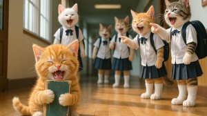 Котёнок плачет, потому что одноклассники травят его в школе 😿 | Душещипательная история