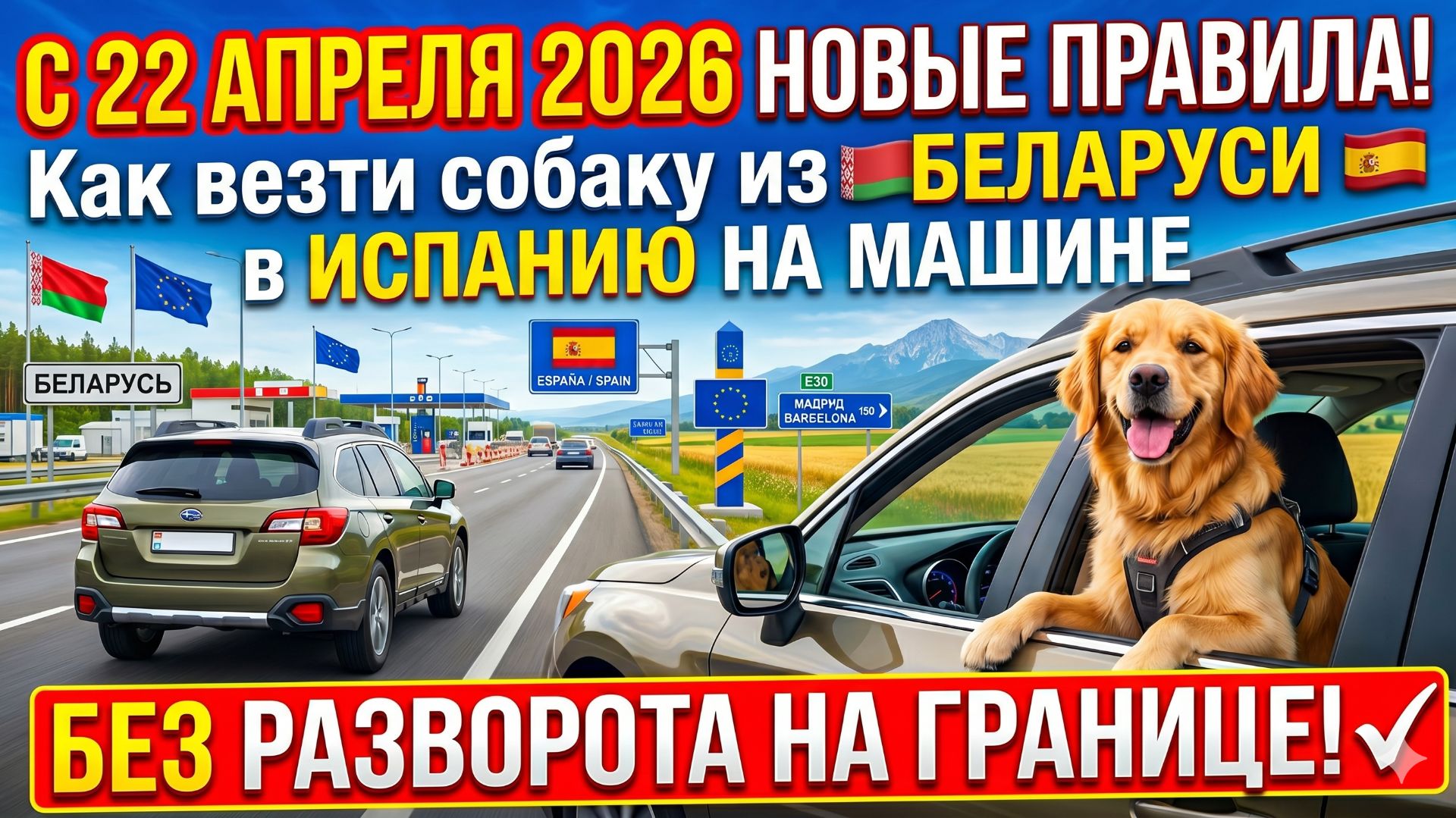 С 22 АПРЕЛЯ 2026 НОВЫЕ ПРАВИЛА! Как везти собаку из Беларуси в EC на машине БЕЗ РАЗВОРОТА на границе