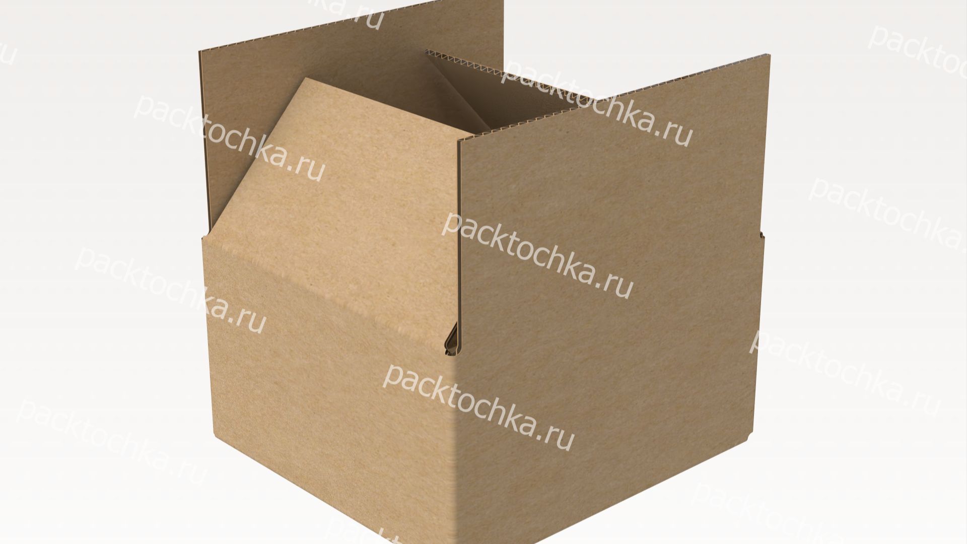 Развертка четырехклапанной картонной коробки 200х180х110 мм (Т22-С) | ПакТочка