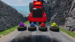 Большой ДРОБИЛЬНЫЙ автомат против автомобилей: Молния, полицейская машина - Beamng.Drive