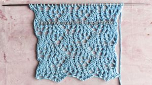 Простой ажурный узор спицами 🌿 Для вязания палантинов, носков, джемперов ⭐ Схема