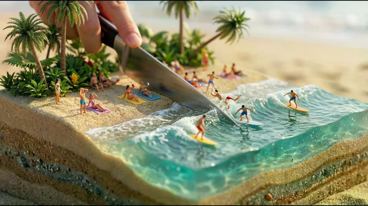 Нож против мини-мира. Классный АСМР с помощью ИИ. Детские мультики смотреть