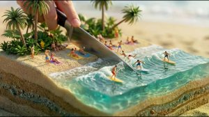 Нож против мини-мира. Классный АСМР с помощью ИИ. Детские мультики смотреть