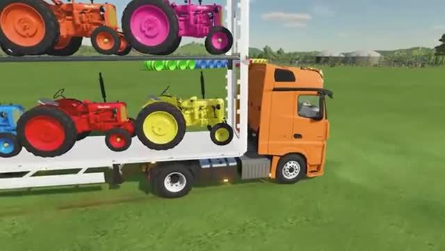 Мультики для детей и малышей . Мультик про грузовики и трактора . Яркий мультик для детей.