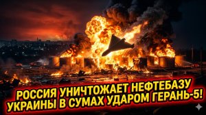 🚨 РОССИЯ СТЕРЛА НЕФТЕБАЗУ В СУМАХ: «Герань-5» превратила объект в пепел