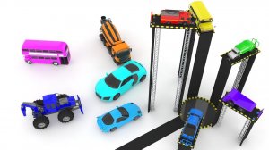 Учим цвета для детей с помощью уличных автомобилей в гараже учимся цветам с помощью машин для детей