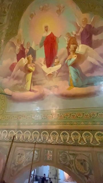 Свод четверика Тихвинского храма после реставрации, декабрь 2021 года