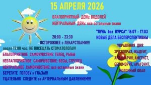 "АСТРОПРОГНОЗИК на 15.04.2026 для ВСЕХ ЗНАКОВ ЗОДИАКА"!!!