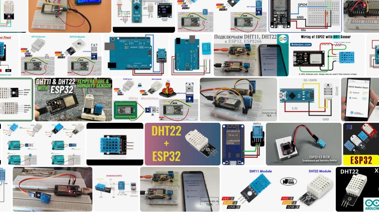 DHT11 DHT22 датчик влажности и температуры пример работы и кода для ARDUINO ESP32