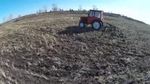 Доборонил огороды и начал сначала. Минитрактор с боронами.