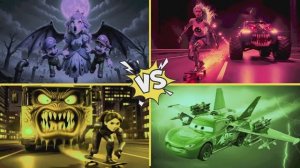 ПРИНЦЕССА ПИЧ И МОЛНИЯ МАКВИН МОНСТР МАШИНКИ И ГИГАНТСКИЙ АВТОБУС 👑🚗🚌