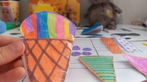 бумажная кухня🍨🍡🍧 делаем мороженое с Басиком🐱🧊