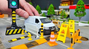 Обзор новых лежачих полицейских, конусов и светофора — тест на машинках