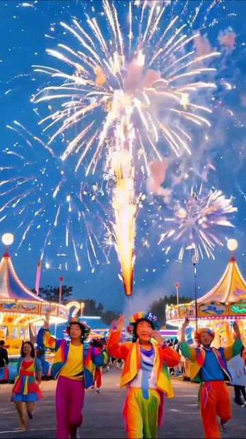 Феерия смеха и радости на карнавале! #клоуны #праздник #фейерверк