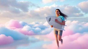 бег в облаках с доской