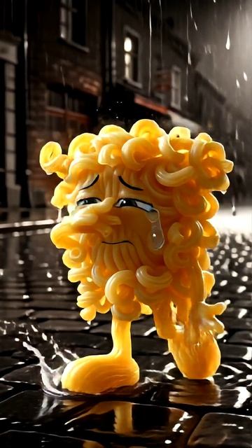 Макарошка под дождем плачет