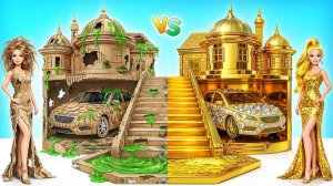 Строим Удивительный Кукольный Домик Дорогой vs Дешевый Челлендж  Потрясающий Творческий Челлендж