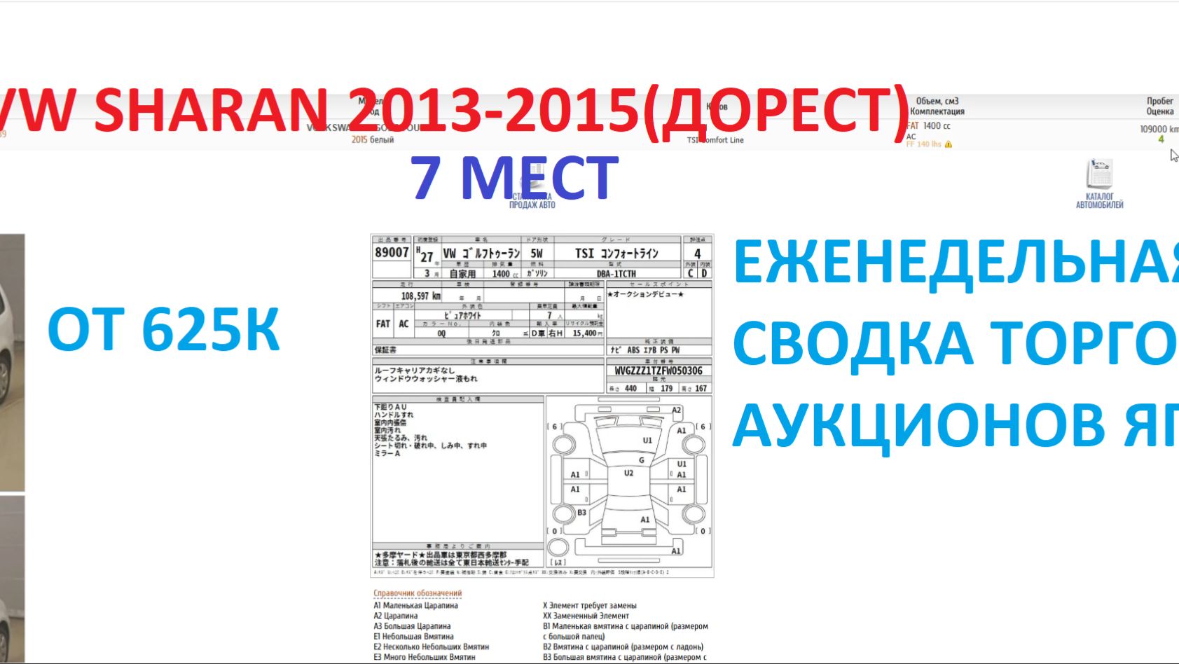 VW TOURAN(сводка торгов) 2013-2015(1-14)